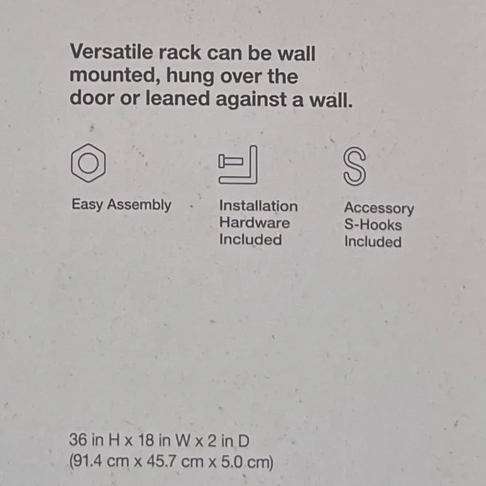NWT in the box Versatile hung over the door wall mount accessorie rack